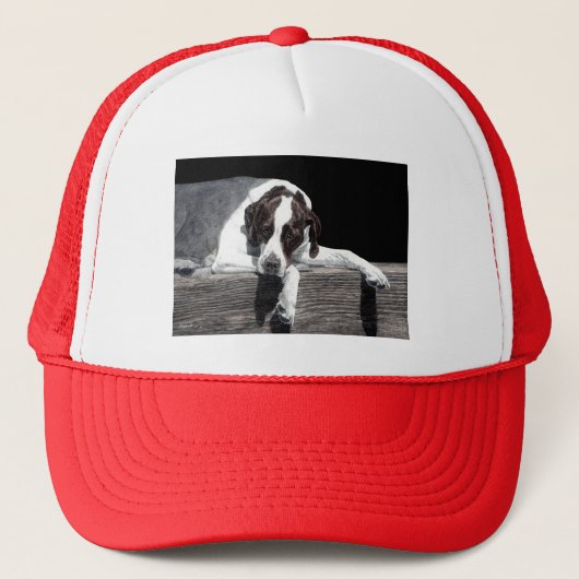 "Sophie" — English Pointer Trucker Hat Pet (Voorkant)