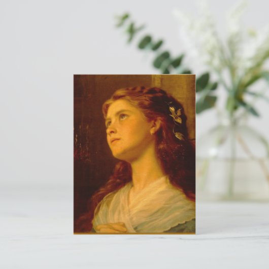 Sophie Gengembre Anderson Portret van Young Girl E Briefkaart (Staand voorkant)