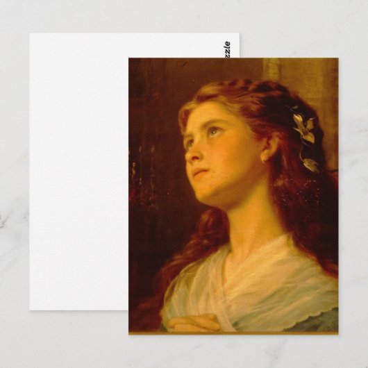 Sophie Gengembre Anderson Portret van Young Girl E Briefkaart (Voorkant / Achterkant)