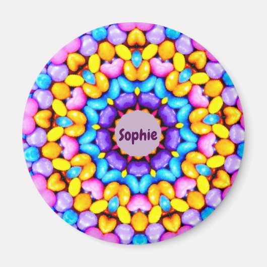 SOPHIE ~ Gepersonaliseerde Paaspatroon Fractal ~ Magneet (Voorkant)