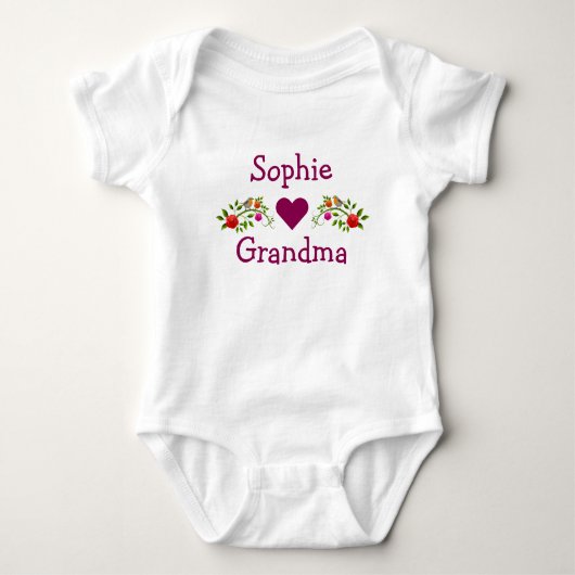Sophie Hearts Loves Oma Twins Bloemen Vogels Romper (Voorkant)