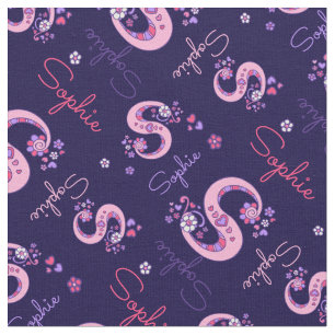 Sophie Letter S monogram hartbloemen stof