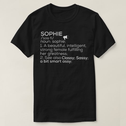 Sophie Naam Sophie Definitie Sophie Vrouw Naam S T-shirt (Design voorkant)
