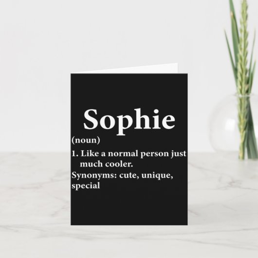 Sophie Name Definition Funny D  Kaart (Voorkant)