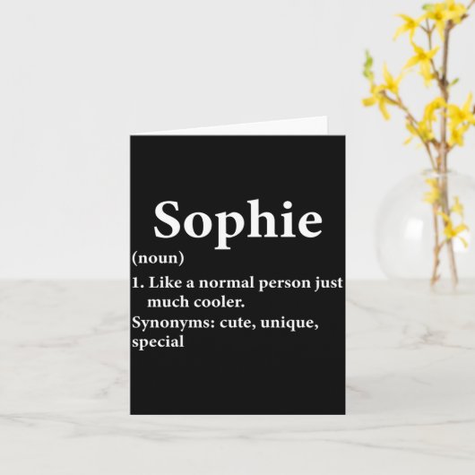 Sophie Name Definition Funny D  Kaart (Gele Bloem)