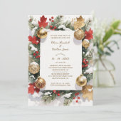 Sophistated Colorful Christmas Botanical & Floral Kaart (Staand voorkant)