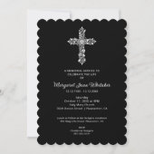 Sophisticate Christian Cross Minimal Photo Funeral Kaart (Voorkant)