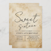 Sophisticated 16e verjaardag kaart (Voorkant / Achterkant)