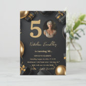 Sophisticated 50 verjaardagsfeestje kaart (Staand voorkant)