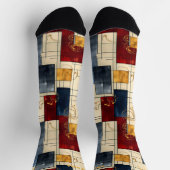 Sophisticated Abstracte Sokken: Retro geometrische Sokken (Top)