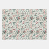 Sophisticated Adult Pastel Christmas Gift Wrap Set Inpakpapier Vel (Voorkant 3)