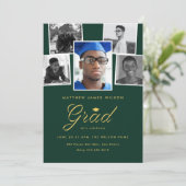 Sophisticated Afstudeerder Fotocollage Afstudeerfe Aankondiging (Staand voorkant)