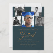 Sophisticated Afstudeerder Fotocollage Afstudeerfe Aankondiging (Voorkant)