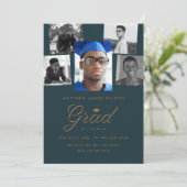 Sophisticated Afstudeerder Fotocollage Afstudeerfe Aankondiging (Staand voorkant)