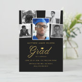 Sophisticated Afstudeerder Fotocollage Afstudeerfe Aankondiging (Staand voorkant)