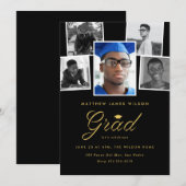 Sophisticated Afstudeerder Fotocollage Afstudeerfe Aankondiging (Voorkant / Achterkant)