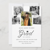 Sophisticated Afstudeerder Fotocollage Afstudeerfe Aankondiging (Voorkant)