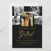 Sophisticated Afstudeerder Fotocollage Afstudeerfe Aankondiging (Voorkant)