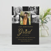 Sophisticated Afstudeerder Fotocollage Afstudeerfe Aankondiging (Staand voorkant)