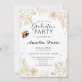 Sophisticated Afstuderen Uitnodigen met gouden acc Kaart (Voorkant)