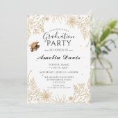 Sophisticated Afstuderen Uitnodigen met gouden acc Kaart (Staand voorkant)