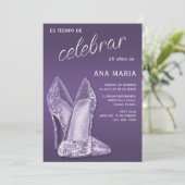 Sophisticated Amethyst Spanish Feminine Birthday  Kaart (Staand voorkant)