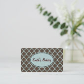 Sophisticated Aqua Bruine Visitekaart Visitekaartje (Staand voorkant)