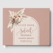 Sophisticated Arch Pastel Pink Pampas Floral Boho  Gastenboek (Voorkant)