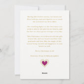 Sophisticated Arch with Lace Effect Hot Pink Heart Feestdagenkaart (Achterkant)