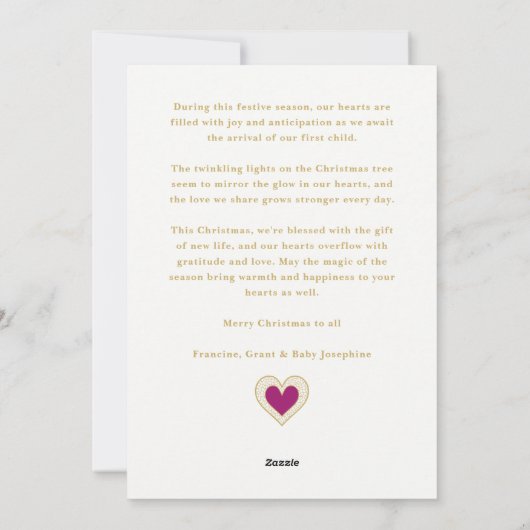 Sophisticated Arch with Lace Effect Hot Pink Heart Feestdagenkaart (Achterkant)