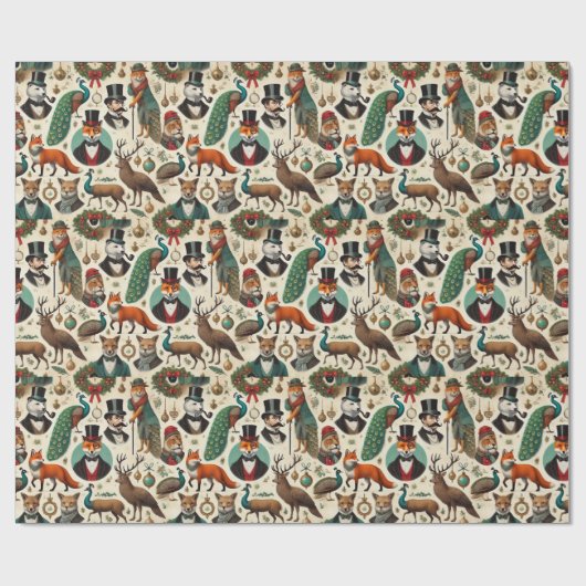 Sophisticated Aristocratic Christmas Wrapping Pape Cadeaupapier (Vlak)