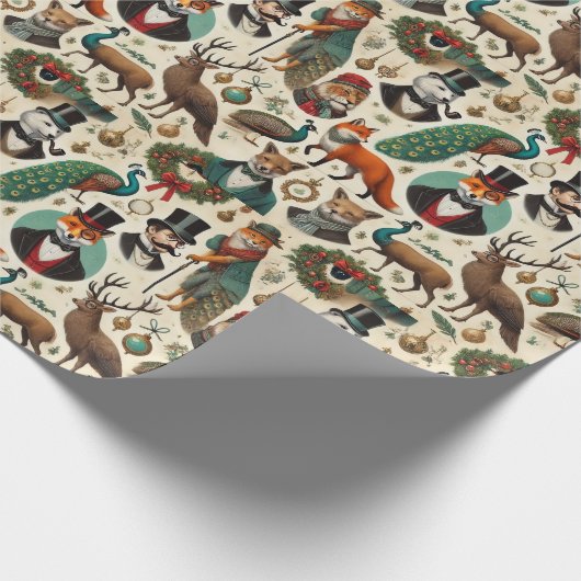 Sophisticated Aristocratic Christmas Wrapping Pape Cadeaupapier (Hoek)
