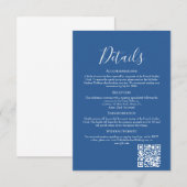 Sophisticated Azure Wedding Details Enclosure Card Informatiekaartje (Voorkant / Achterkant)