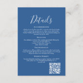 Sophisticated Azure Wedding Details Enclosure Card Informatiekaartje (Voorkant)