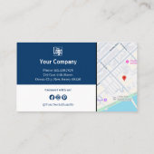 Sophisticated B2B Services QR Code Blauw Wit Aanbevelingskaartje (Achterkant)