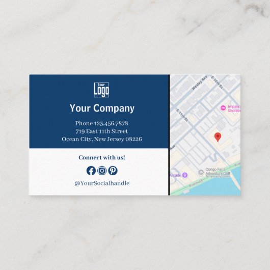 Sophisticated B2B Services QR Code Blauw Wit Aanbevelingskaartje (Achterkant)