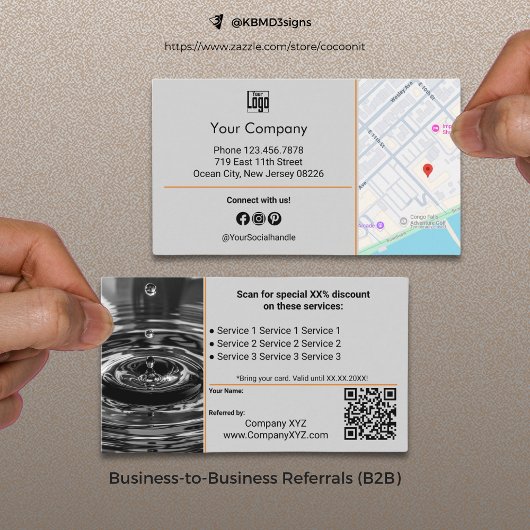 Sophisticated B2B Services QR Code Grijs Aanbevelingskaartje