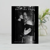Sophisticated B&W Photo Couple Lesbian Gay Wedding Folie Uitnodiging (Staand Voorkant)
