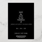 Sophisticated B&W Photo Couple Lesbian Gay Wedding Folie Uitnodiging (Achterkant)