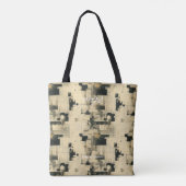 Sophisticated Beige Abstracte gepersonaliseerde Ca Tote Bag (Achterkant)
