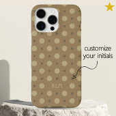 Sophisticated Beige Gray Dots Custom Name Initials Case-Mate iPhone Case