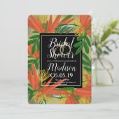 Sophisticated Bird of Paradise Folie Bruids- Kaart (Staand voorkant)