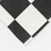 Sophisticated Black and White Checkered Pattern Fleece Deken (Hoek)
