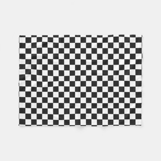 Sophisticated Black and White Checkered Pattern Fleece Deken (Voorkant (Horizontaal))