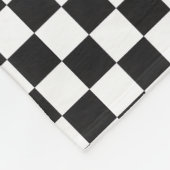 Sophisticated Black and White Checkered Pattern Fleece Deken (Hoek)
