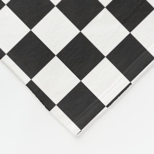 Sophisticated Black and White Checkered Pattern Fleece Deken (Hoek)