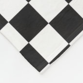 Sophisticated Black and White Checkered Pattern Fleece Deken (Hoek)