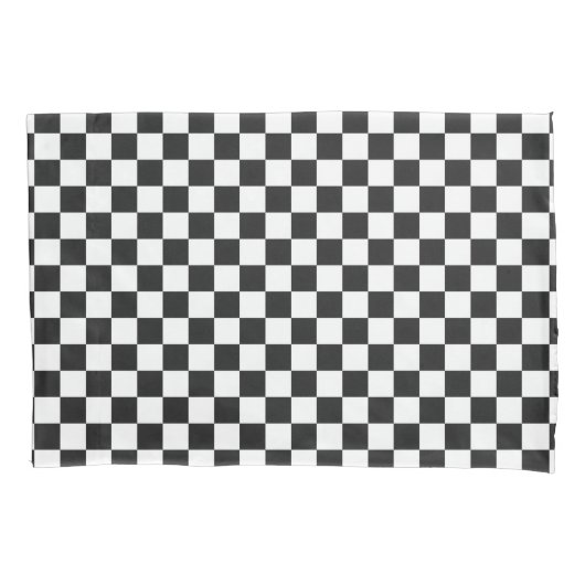 Sophisticated Black and White Checkered Pattern Kussensloop (Voorkant)