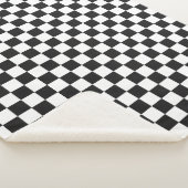 Sophisticated Black and White Checkered Pattern Sherpa Deken (3/4)