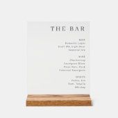 Sophisticated Black and White Serif Bar Menu Acryl Bord (Voorkant)